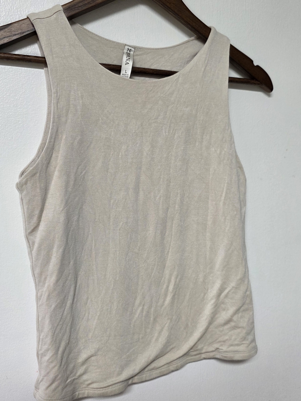 Zenana Sleeveless Tank Top in Light Beige For Women